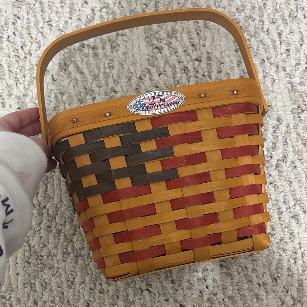 Longaberger Red and Brown Woven Basket